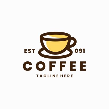 coffee cup vintage vector logo design