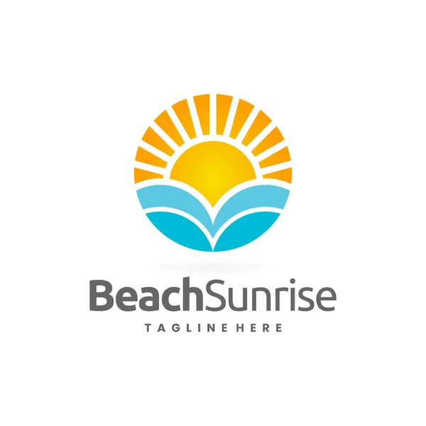 Summer Beach Logo Beach Sunrise Logo — Wektor stockowy