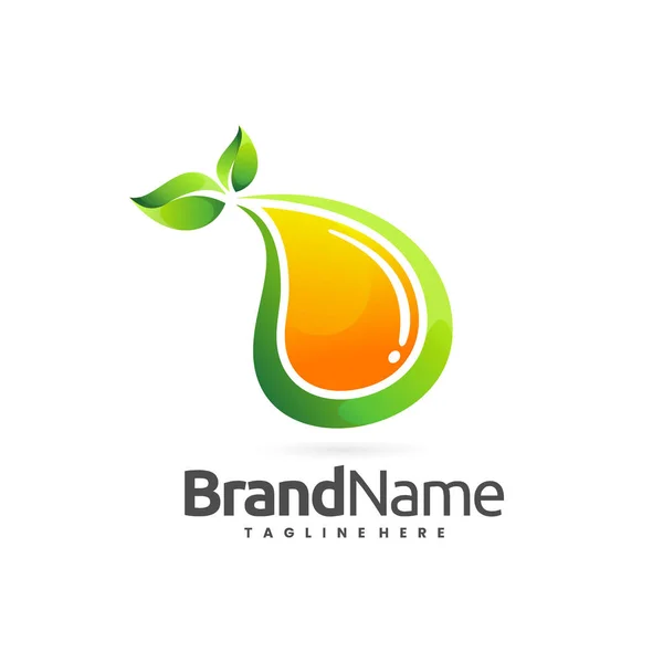 Fresh Natural Oil Vector Logo Icon — Archivo Imágenes Vectoriales