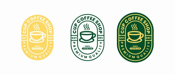 Set Coffee Shop Cafe Logo Design Illustration — Archivo Imágenes Vectoriales