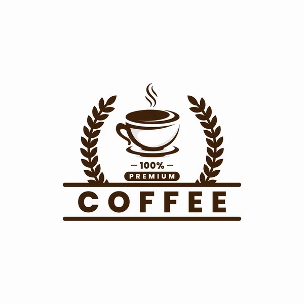Premium Coffee Shop Vector Logo Design Illustration — Vetor de Stock