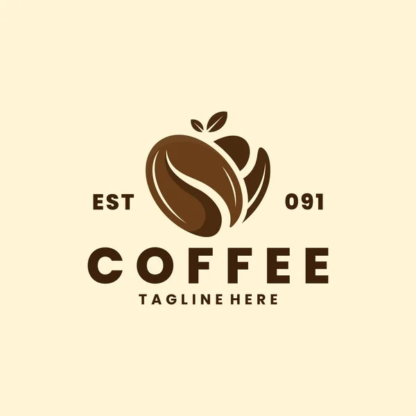 Coffee Beans Logo Design Illustration — Stock vektor