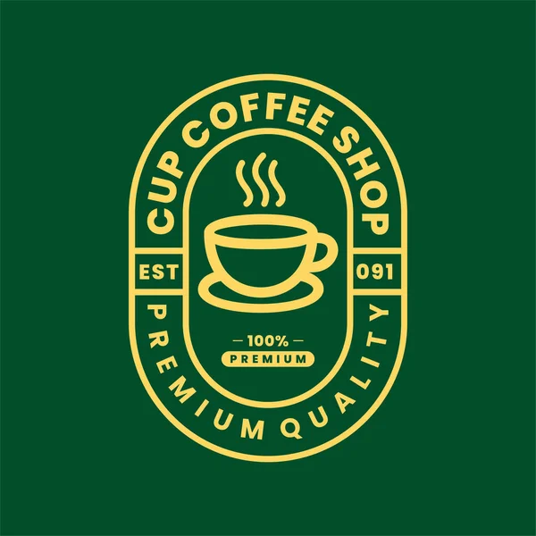 Cup Coffee Vintage Badge Logo Element — Stock Vector