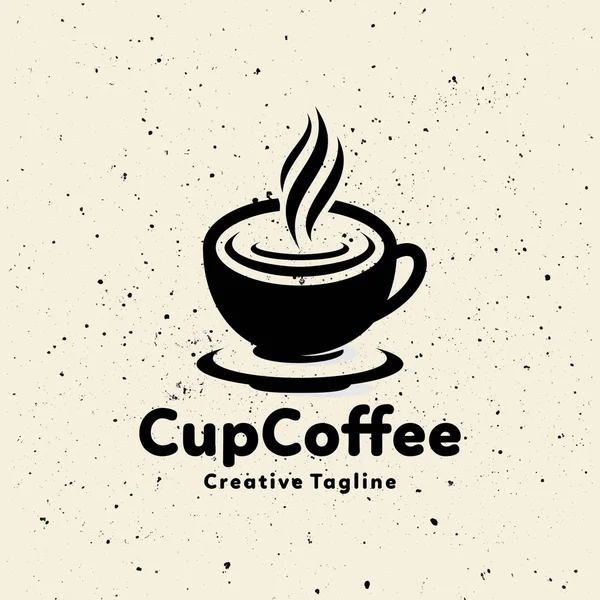 Grunge Coffee Cup Vector Logo Icon — Archivo Imágenes Vectoriales