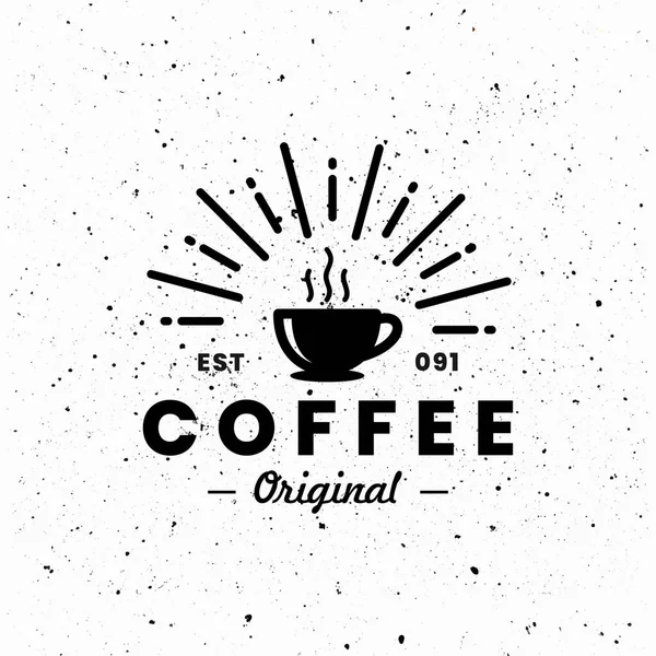 Coffee Cup Logo Grunge Background — Stock Vector