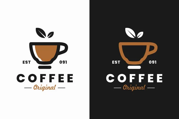 Minimalist Cup Coffee Logo Template — ストックベクタ