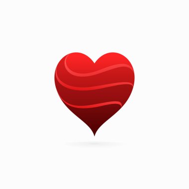 Yumuşak dalga konseptli kalp vektör logosu