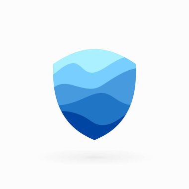 Kalkan su dalgaları logo şablonu - su vektörü