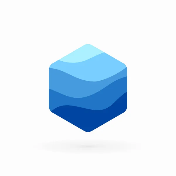 Vodní Vlny Hexagon Logo Vodní Vektor — Stockový vektor