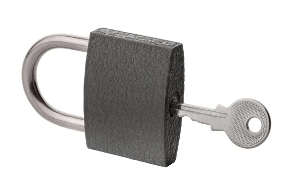 Lock and key on white background — Stock Photo, Image