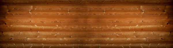 古褐色的乡村式深色木制墙桌质感 木制背景全景长旗 — 图库照片