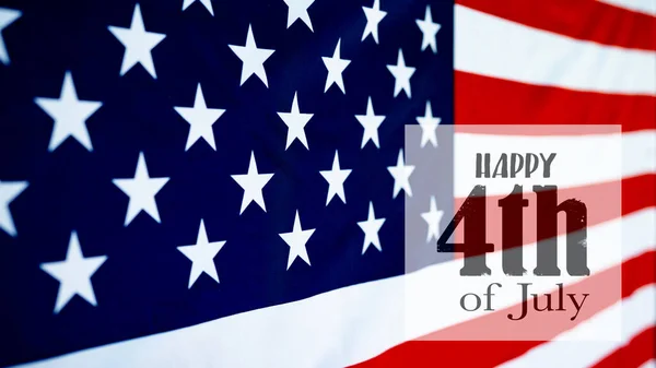 Glad Juli Självständighetsdagen Usa Bakgrund Mall Gratulationskort Viftande Amerikansk Flagga — Stockfoto