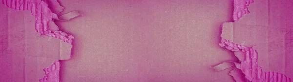 Abstraktes Rosafarbenes Altes Beschädigtes Zerrissenes Papier Pappmuster Textur Hintergrund Banner — Stockfoto