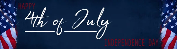 Happy 4Th July Den Nezávislosti Usa Pozadí Banner Panorama Šablona — Stock fotografie