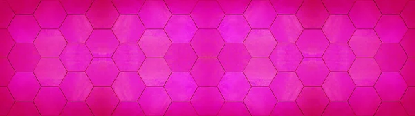 Streszczenie Różowy Magenta Kolorowe Kolorowe Nowoczesne Płytki Lustro Wykonane Sześciokątnych — Zdjęcie stockowe