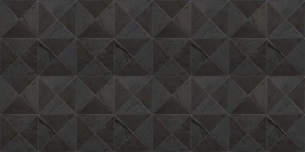 Černá Antracit Šedá Šedá Trojúhelníkové Trojúhelníky Čtvercové Mozaiky Dlaždice Textura — Stock fotografie