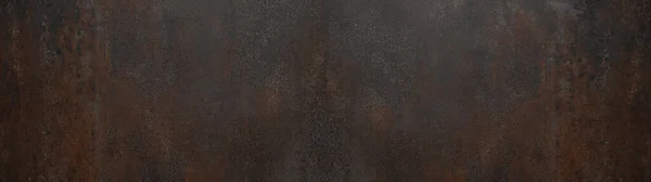 Grunge Paslı Koyu Metal Arka Plan Desenli Panorama — Stok fotoğraf