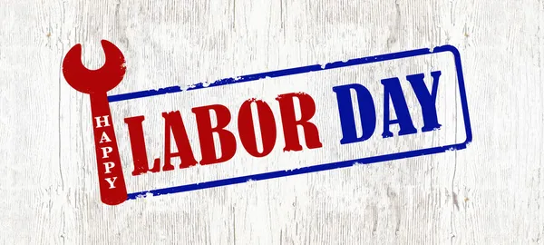 Happy Labor Day Sfondo Greting Card Template Grunge Timbro Graffiato — Foto Stock