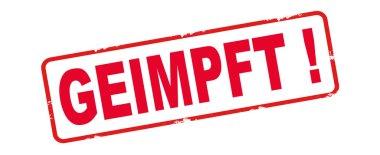 Coronavirus COVID-19: Kırmızı damga: Beyaz arka planda izole edilmiş, boşaltılmış