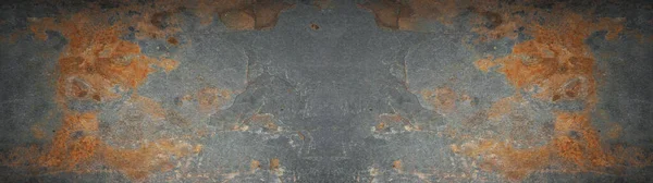 Гранж Ржавый Темно Металлический Камень Фон Текстурный Баннер Панорама — стоковое фото