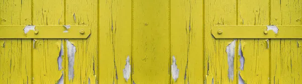 Velho Abstrato Amarelo Colorido Pintado Esfoliado Descascado Fora Tábuas Madeira — Fotografia de Stock