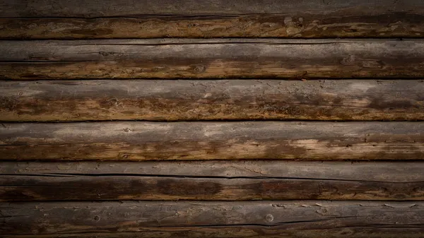 Old brown rustic dark grunge wooden timber boards wall texture - wood background banner