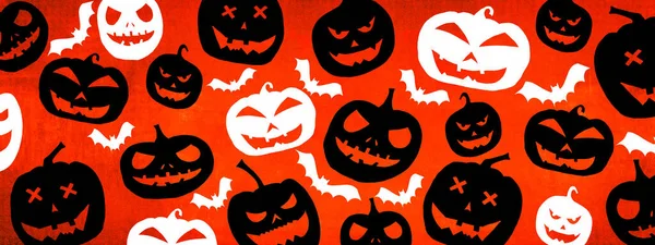 Halloween Symbol Hintergrund Vorlage Design White Black Silhouette Von Beängstigend — Stockfoto