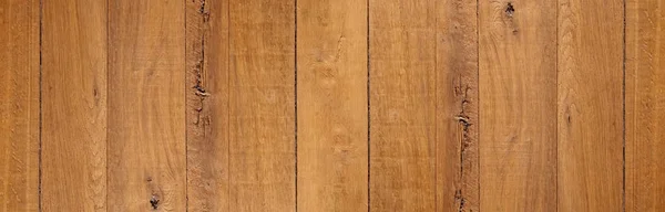 古褐色的乡村光明亮的木制桌子墙板地板层压板地板质感 木制背景全景横幅长 — 图库照片