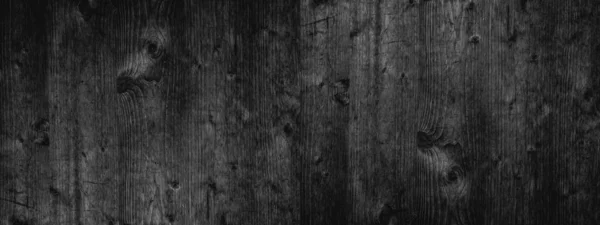 Old Black Grey Rustic Dark Wooden Texture Wood Background Panorama — Stock Photo, Image