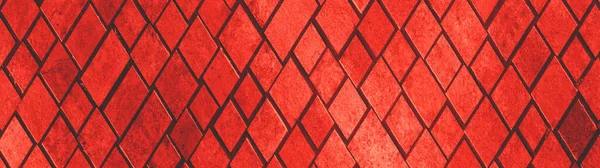 Astratto Colore Rosso Dipinto Colorato Pavimentazione Pietra Ciottoli Cemento Quadrato — Foto Stock