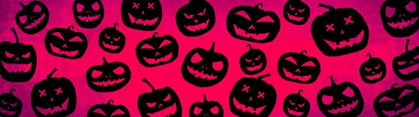 Halloween Symbol Pozadí Banner Široký Panoramatický Panorama Šablona Design Horní — Stock fotografie
