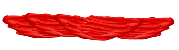 Panorama Banner Arte Pinceles Acrílicos Rojos Textura Aislados Sobre Fondo — Foto de Stock