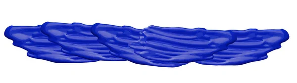 Panorama Banner Arte Pinceles Acrílicos Azules Textura Aislados Sobre Fondo — Foto de Stock