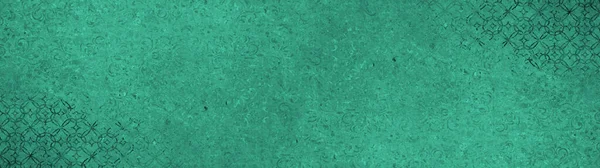 Старый Зеленый Бирюзовый Винтажный Лоскутный Мотив Плитки Каменный Бетонный Цементный — стоковое фото