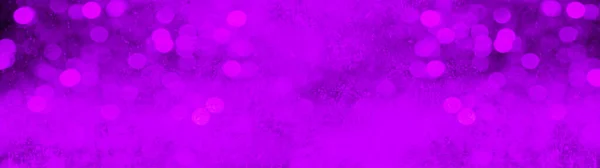 摘要紫色粉红闪烁着节日戏剧化的灯饰设计庆祝背景横幅全景 — 图库照片