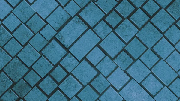 Abstrato Azul Cor Pintado Colorido Pavimentação Pedra Paralelepípedo Concreto Cimento — Fotografia de Stock