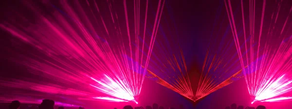 Lasershow Festival Disco Party Background Banner Panorama Colorful Outdoor Laser — Stock Photo, Image