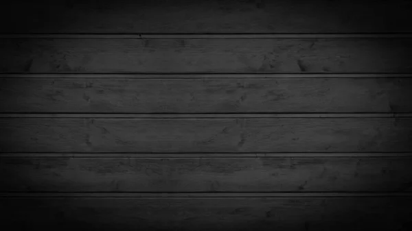 古い黒灰色の素朴な風化ダークグランジ木製のテーブルの壁の床板質感 木の背景バナートップビュー — ストック写真