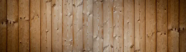 古褐色的乡村轻薄明亮的木制墙桌地板质感 木制背景全景横幅长 — 图库照片