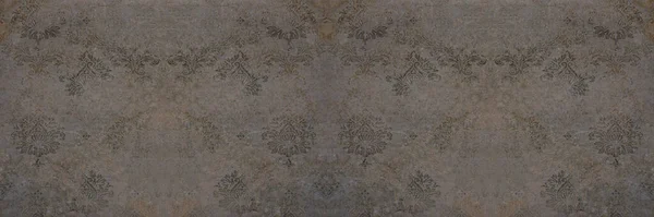 Vieux Brun Gris Vintage Shabby Damassé Carreaux Patchwork Pierre Béton — Photo