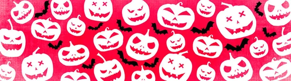 Halloween Szimbólum Háttér Sablon Design Fehér Fekete Sziluett Ijesztő Faragott — Stock Fotó