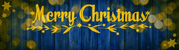 Merry Christmas Festive Celebration Background Banner Panorama Greeting Card Golden — Stock Photo, Image