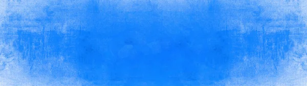 Abstract Blauw Aquarel Geschilderd Papier Textuur Achtergrond Banner Panorama — Stockfoto