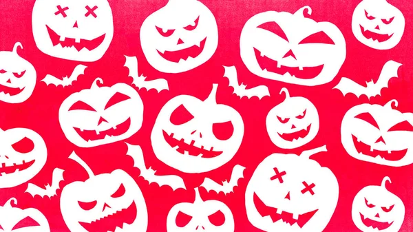 Halloween Symbool Achtergrond Template Ontwerp Witte Silhouet Van Eng Gesneden — Stockfoto