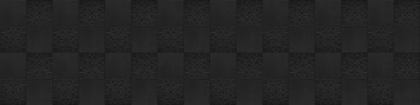 Preto Antracite Cinza Escuro Vintage Retro Geométrico Quadrado Mosaico Flor — Fotografia de Stock