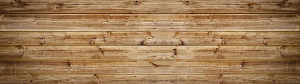 古褐色的乡村轻薄明亮的木制桌墙纹理 木制背景全景横幅长 — 图库照片