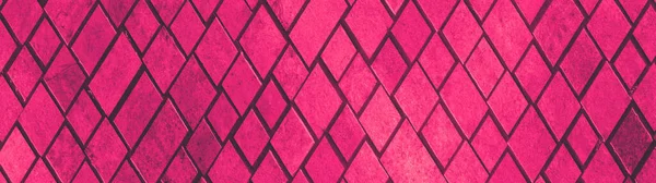 抽象ピンクマゼンタ色塗装舗装石石畳コンクリート正方形の四角形キューブテクスチャ背景 — ストック写真