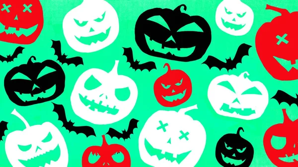 Halloween Symbol Hintergrund Vorlage Design Weiß Schwarz Rot Silhouette Von — Stockfoto