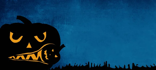Halloween Pozadí Šablona Silueta Děsivé Vyřezávané Světelné Karikatury Dýně Izolované — Stock fotografie