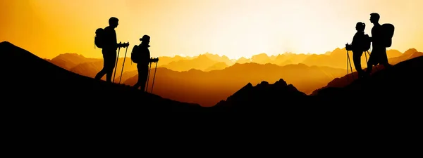 Gele Zonsondergang Landschap Achtergrond Banner Panorama Illustratie Adembenemend Uitzicht Met — Stockfoto